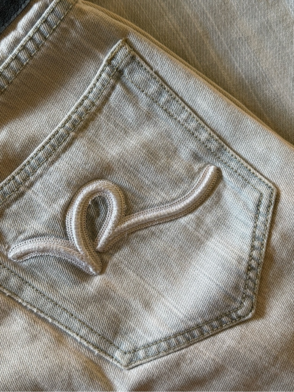 Rocawear Women's Light Gray Straight Leg Jeans with Embroidered Pocket
